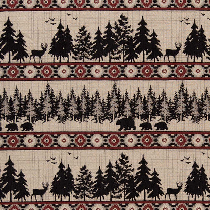 D2692 Novelty Forest Crimson Red & Burgundy Charlotte Fabrics