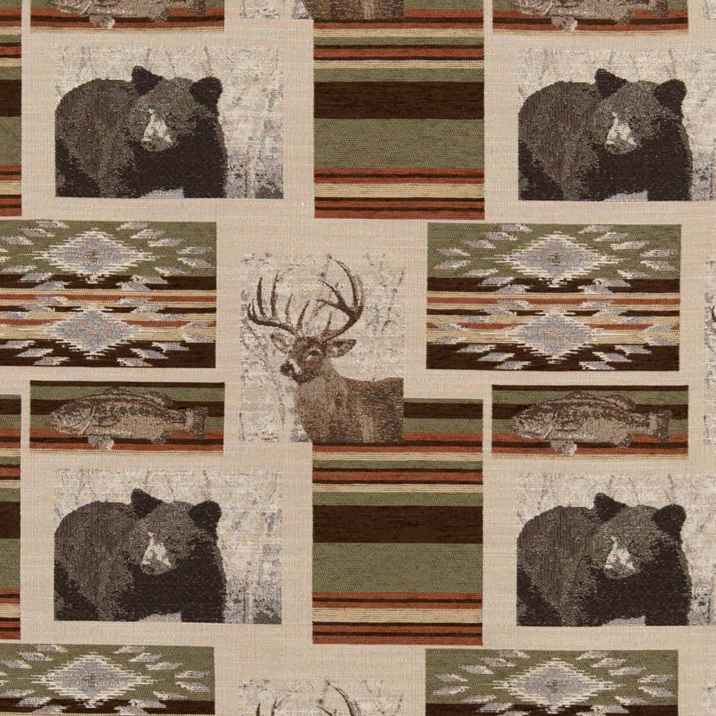 D2693 Novelty Sedona Sage Green,Orange & Rust Charlotte Fabrics