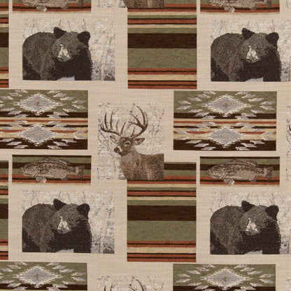 D2693 Novelty Sedona Sage Green,Orange & Rust Charlotte Fabrics