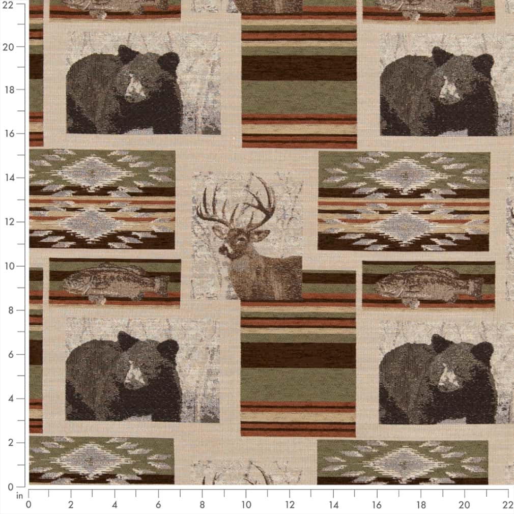D2693 Novelty Sedona Sage Green,Orange & Rust Charlotte Fabrics