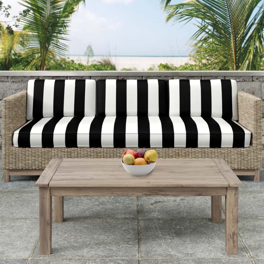 D2702 Stripe Ebony Black Charlotte Fabrics