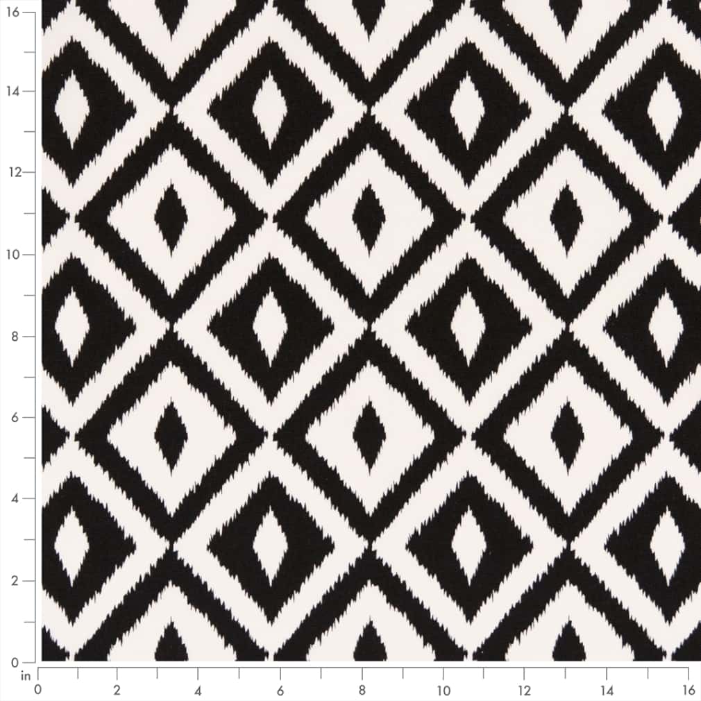 D2708 Abstract & Geometric,Diamonds Black Black Charlotte Fabrics
