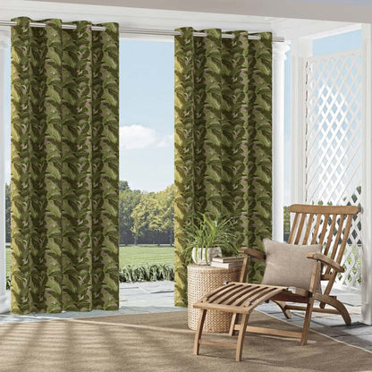 D2716 Leaves,Tropical & Botanical Fawn Green,Grey & Silver Charlotte Fabrics