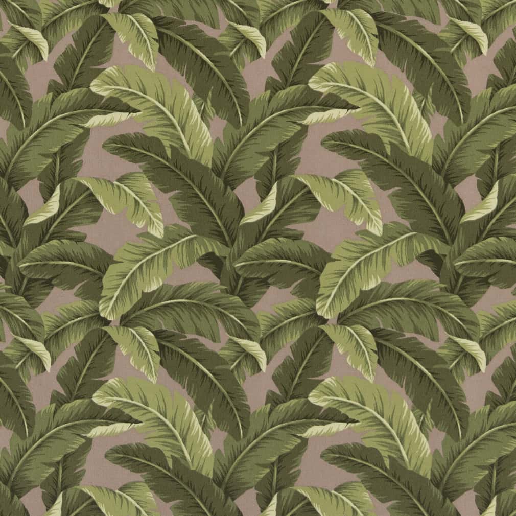 D2716 Leaves,Tropical & Botanical Fawn Green,Grey & Silver Charlotte Fabrics