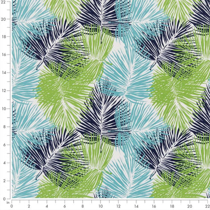 D2720 Leaves,Tropical & Botanical Tide Blue,Green Charlotte Fabrics