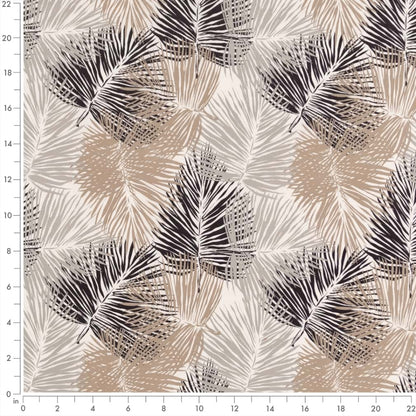 D2721 Leaves,Tropical & Botanical Driftwood Grey & Silver Charlotte Fabrics