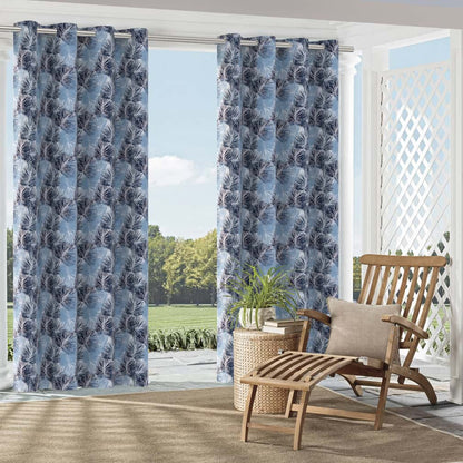 D2722 Leaves,Tropical & Botanical Oasis Blue Charlotte Fabrics