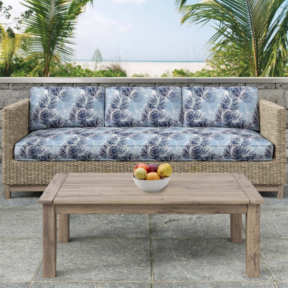D2722 Leaves,Tropical & Botanical Oasis Blue Charlotte Fabrics