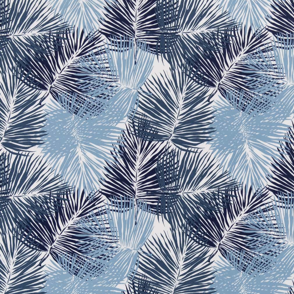 D2722 Leaves,Tropical & Botanical Oasis Blue Charlotte Fabrics