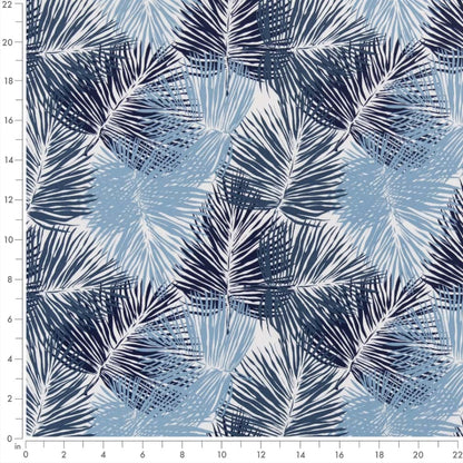 D2722 Leaves,Tropical & Botanical Oasis Blue Charlotte Fabrics