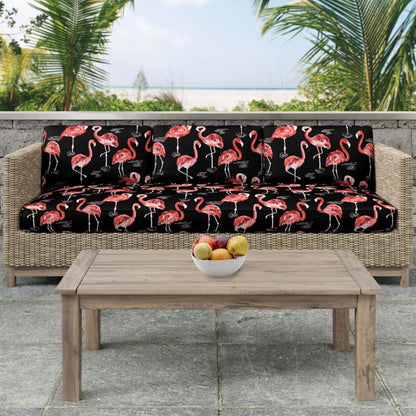D2730 Novelty Flamingo Black,Pink Charlotte Fabrics