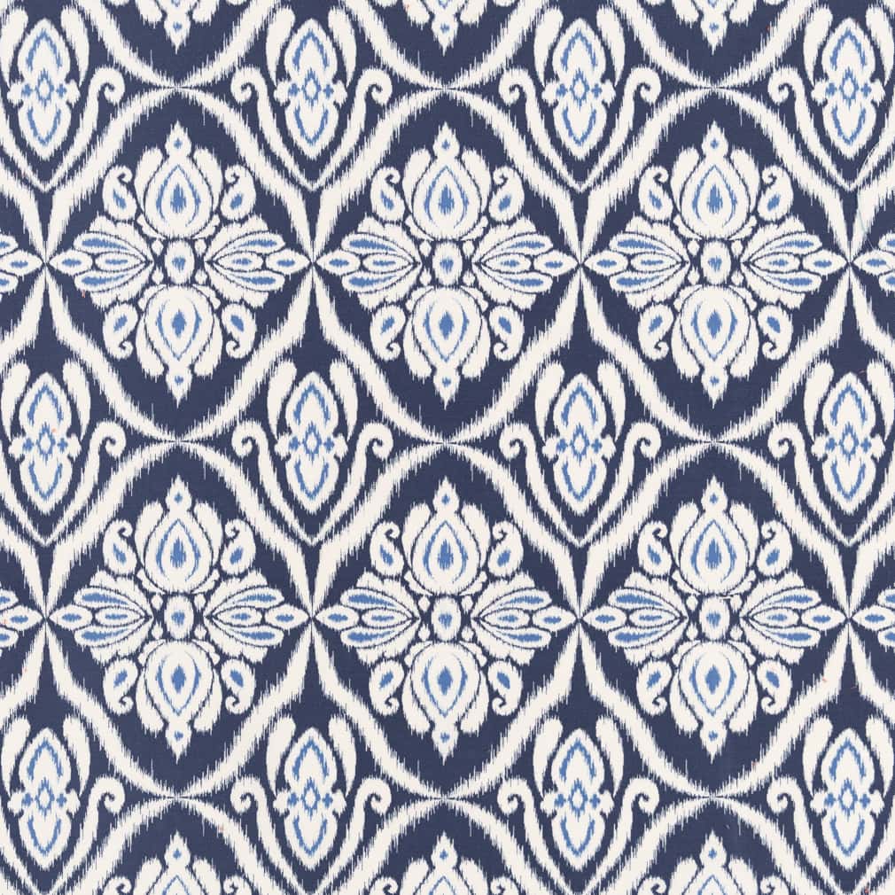 D2734 Damask Prussian Blue Charlotte Fabrics