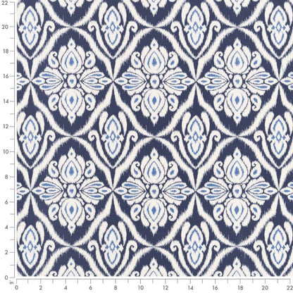 D2734 Damask Prussian Blue Charlotte Fabrics