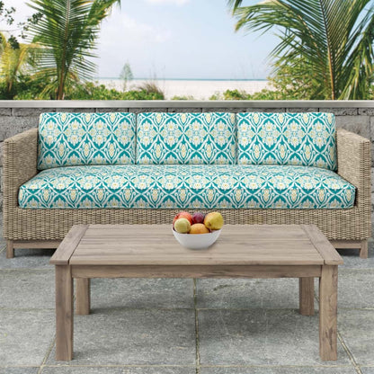 D2735 Damask Seabreeze Aqua & Teal Charlotte Fabrics