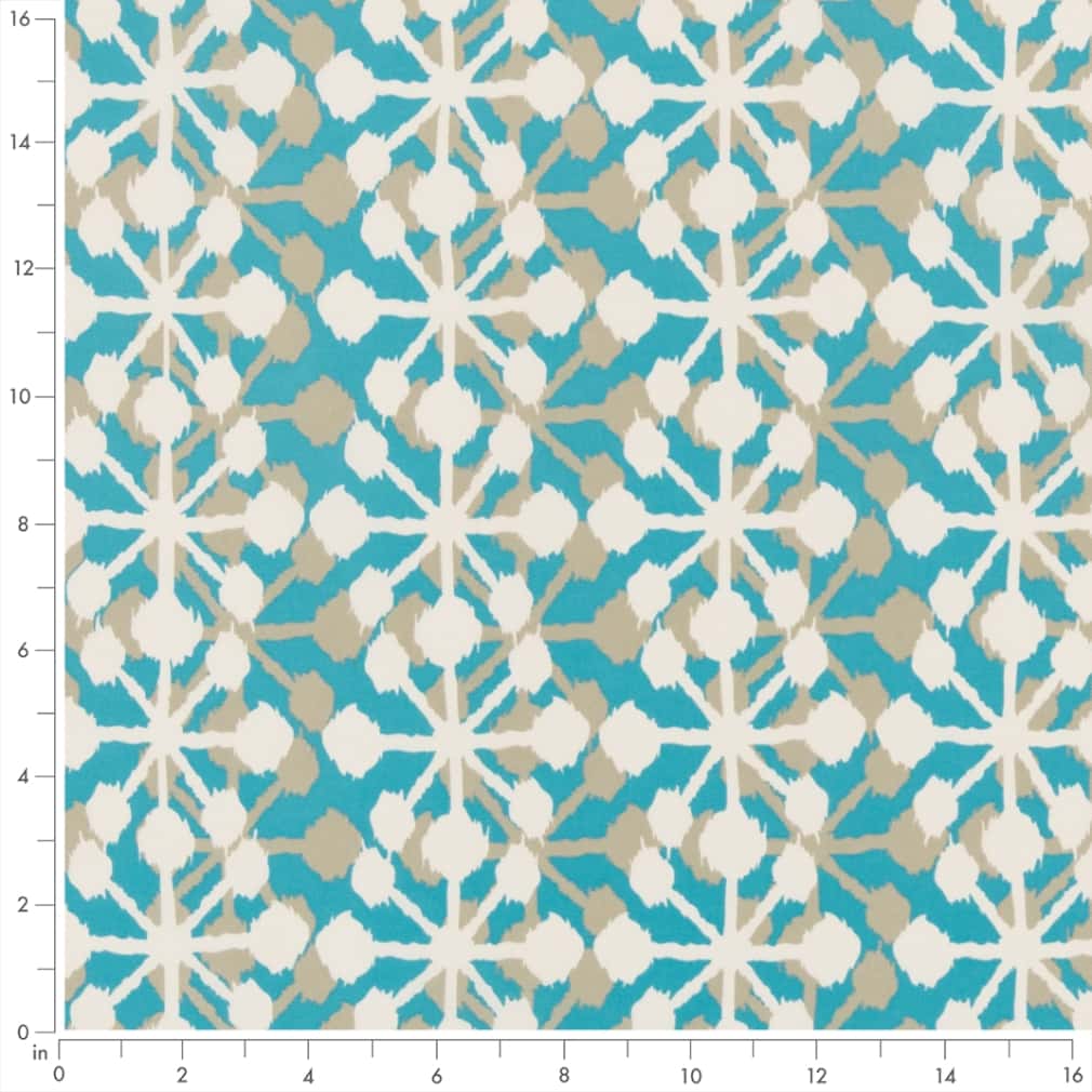 D2736 Abstract & Geometric Mediterranean Aqua & Teal Charlotte Fabrics