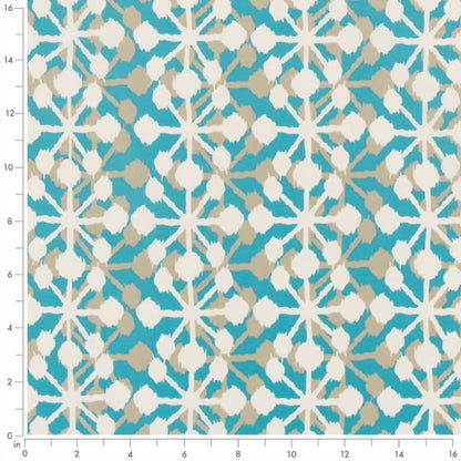 D2736 Abstract & Geometric Mediterranean Aqua & Teal Charlotte Fabrics