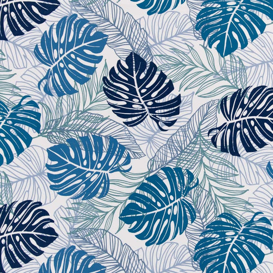 D2739 Leaves,Tropical & Botanical Lake Blue Charlotte Fabrics