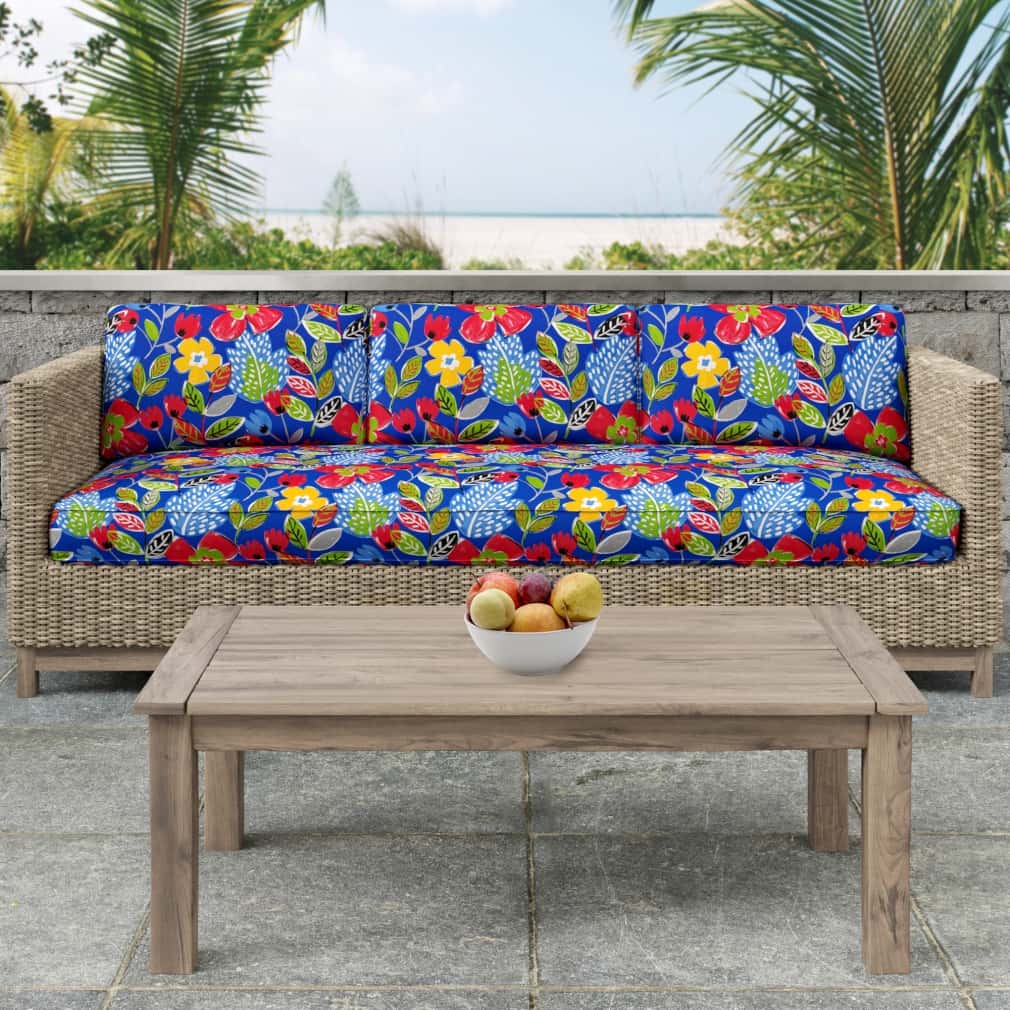 D2745 Floral Ultramarine Blue Charlotte Fabrics