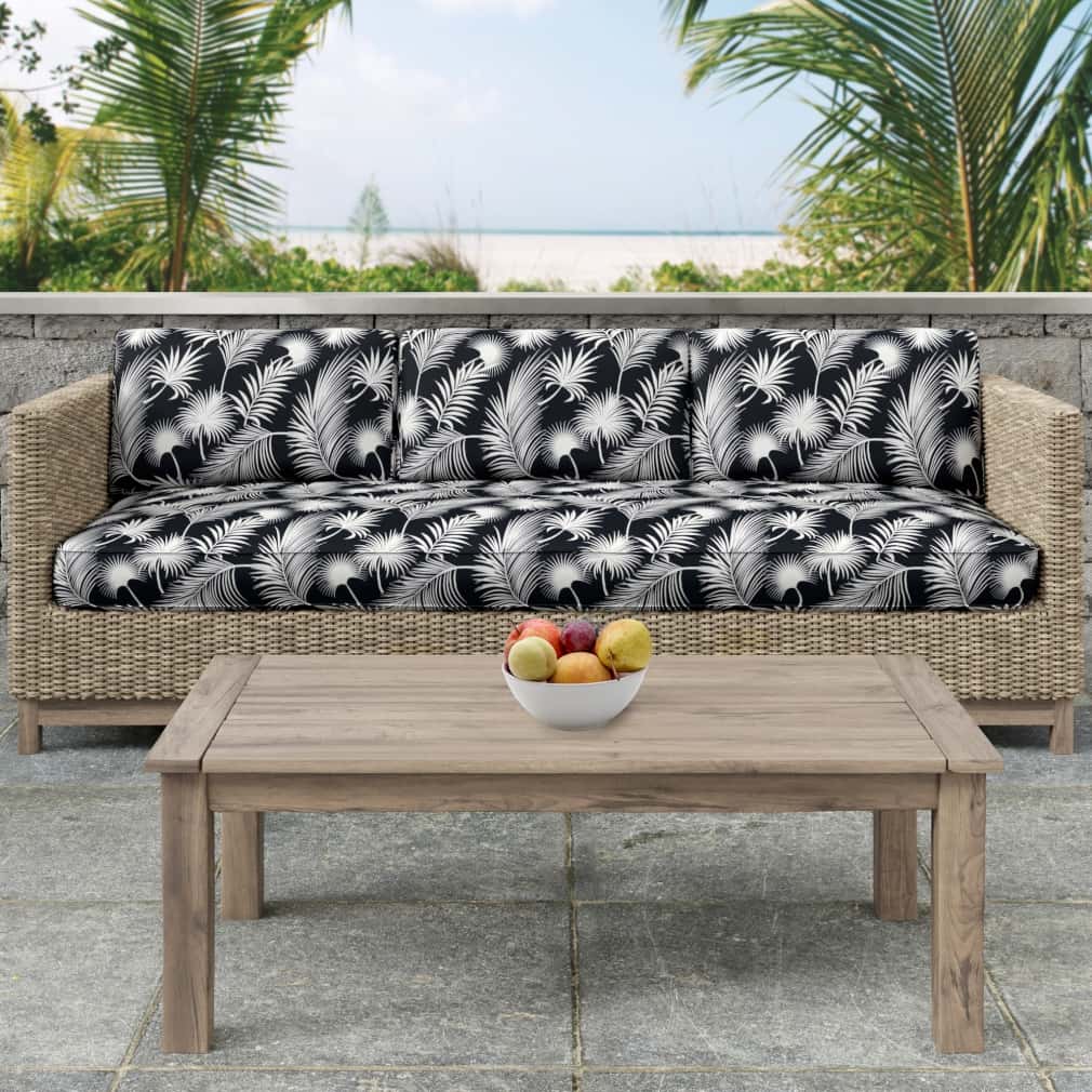 D2748 Leaves,Tropical & Botanical Obsidian Black Charlotte Fabrics