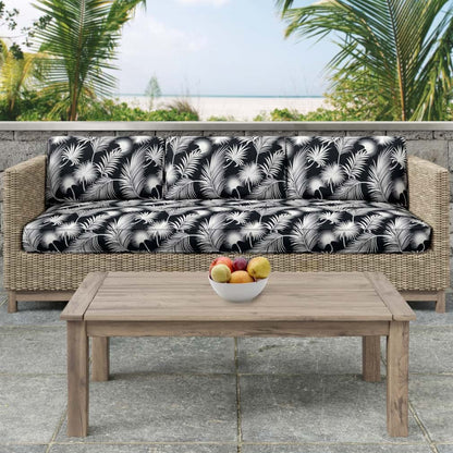 D2748 Leaves,Tropical & Botanical Obsidian Black Charlotte Fabrics