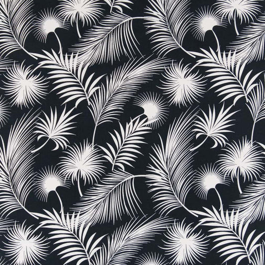 D2748 Leaves,Tropical & Botanical Obsidian Black Charlotte Fabrics