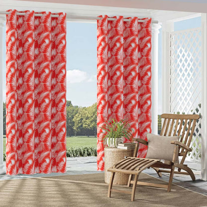 D2749 Leaves,Tropical & Botanical Papaya Orange & Rust Charlotte Fabrics
