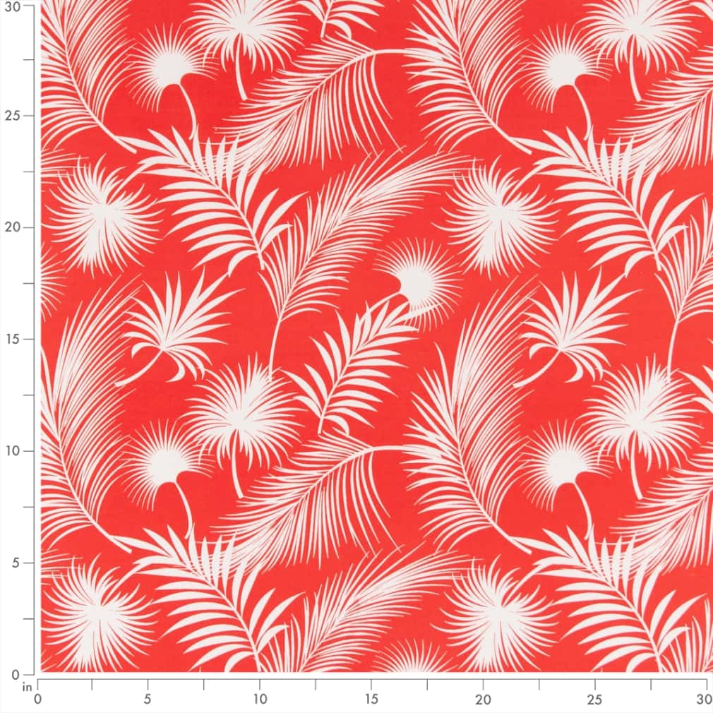 D2749 Leaves,Tropical & Botanical Papaya Orange & Rust Charlotte Fabrics