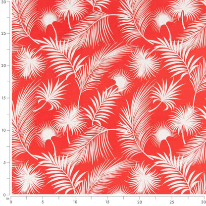 D2749 Leaves,Tropical & Botanical Papaya Orange & Rust Charlotte Fabrics