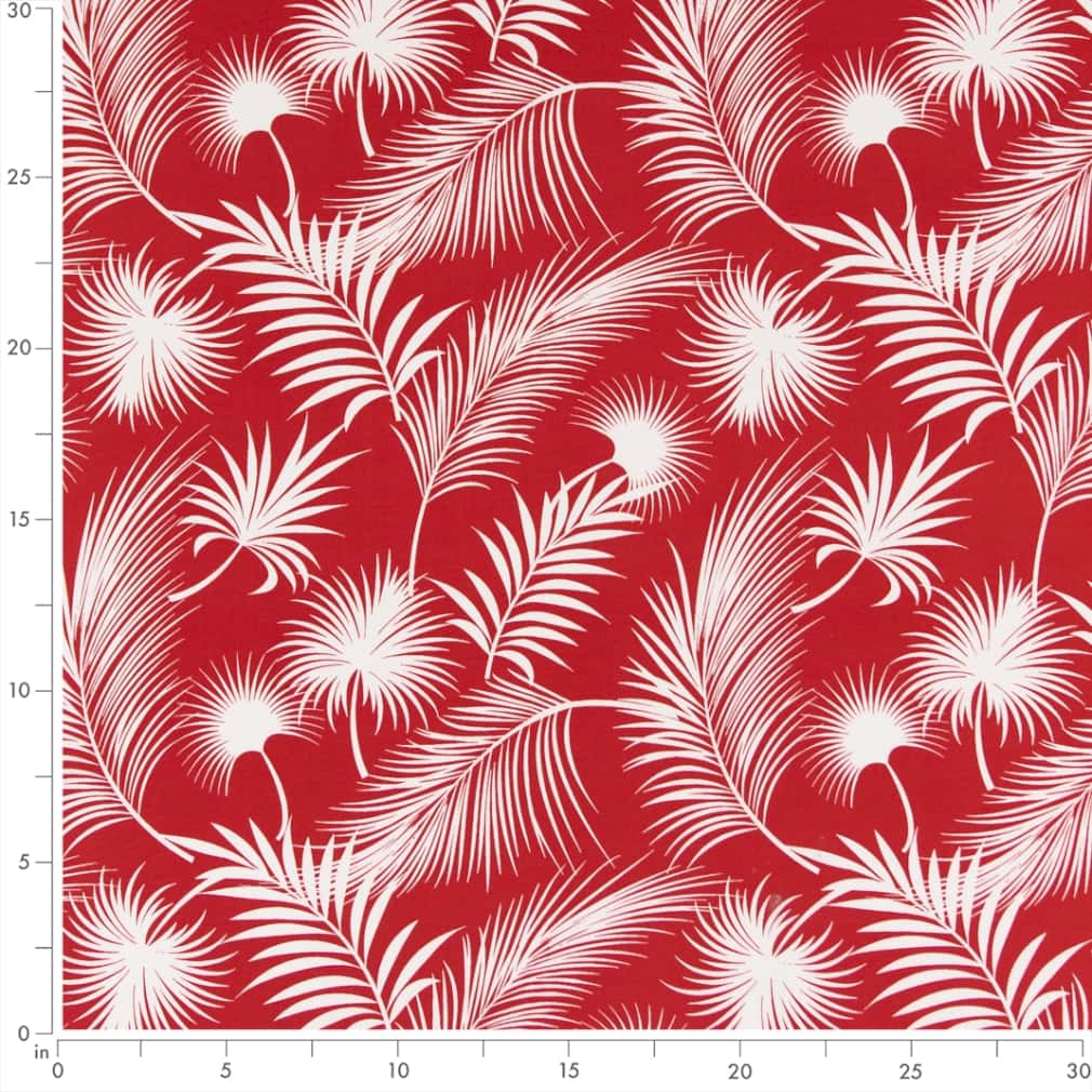 D2750 Leaves,Tropical & Botanical Crimson Red & Burgundy Charlotte Fabrics