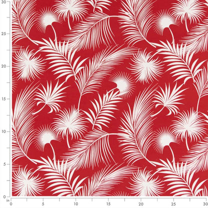 D2750 Leaves,Tropical & Botanical Crimson Red & Burgundy Charlotte Fabrics