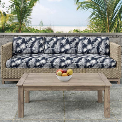 D2751 Leaves,Tropical & Botanical Navy Blue Charlotte Fabrics