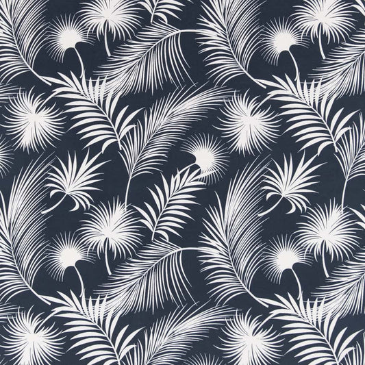 D2751 Leaves,Tropical & Botanical Navy Blue Charlotte Fabrics