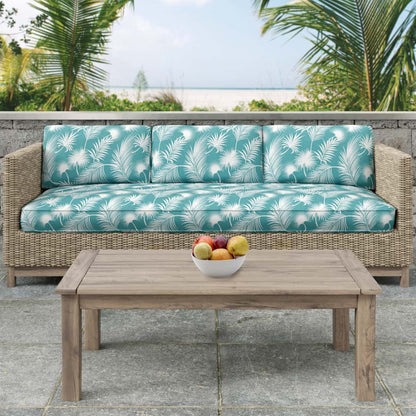 D2752 Leaves,Tropical & Botanical Aruba Aqua & Teal Charlotte Fabrics