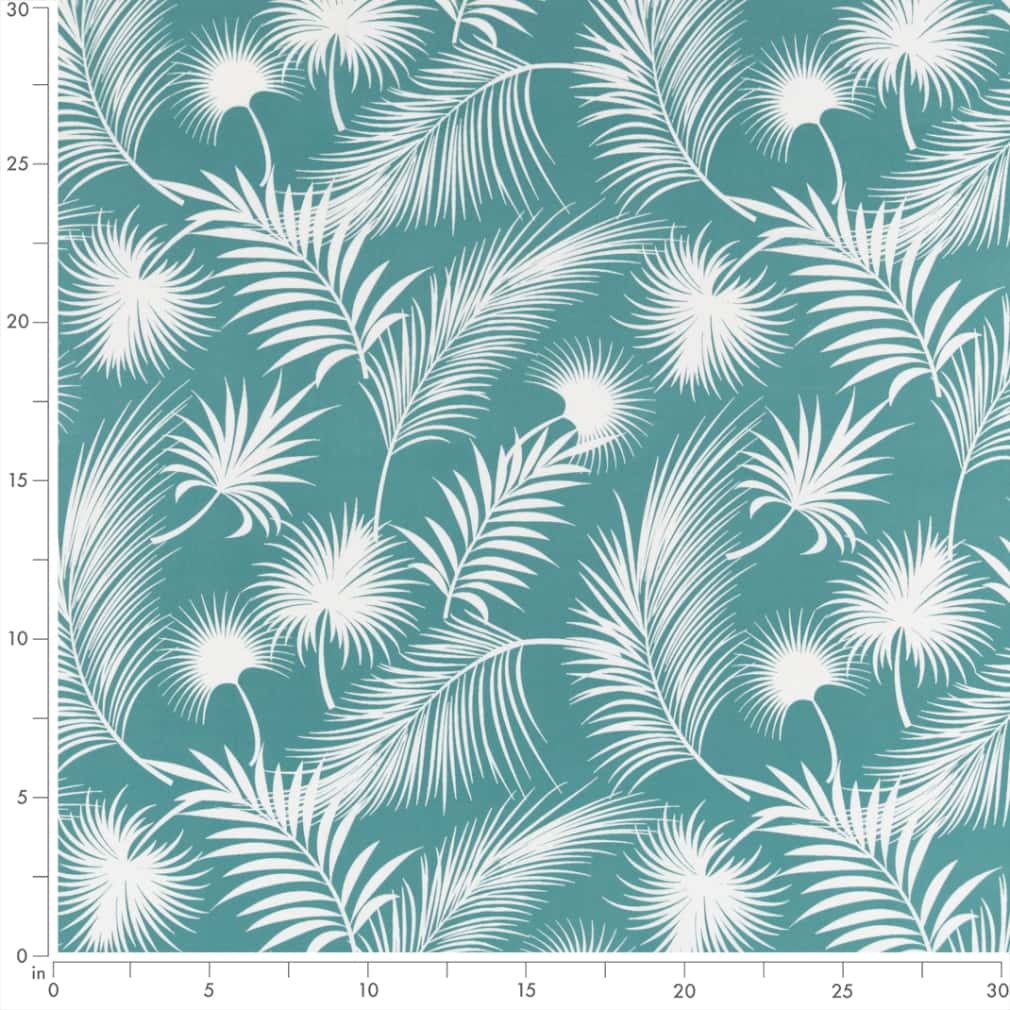 D2752 Leaves,Tropical & Botanical Aruba Aqua & Teal Charlotte Fabrics