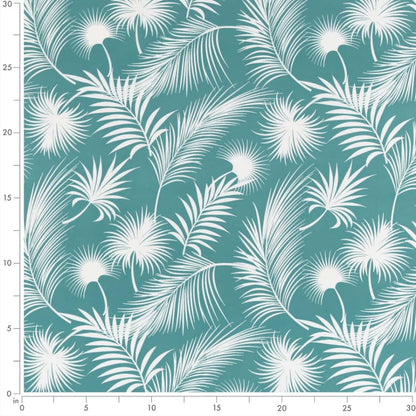D2752 Leaves,Tropical & Botanical Aruba Aqua & Teal Charlotte Fabrics
