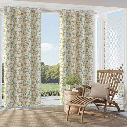 D2753 Leaves,Novelty,Tropical & Botanical Tropical Aqua & Teal,Green,Orange & Rust Charlotte Fabrics