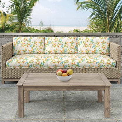 D2753 Leaves,Novelty,Tropical & Botanical Tropical Aqua & Teal,Green,Orange & Rust Charlotte Fabrics