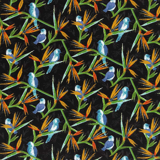 D2754 Leaves,Novelty,Tropical & Botanical Jet Black Charlotte Fabrics