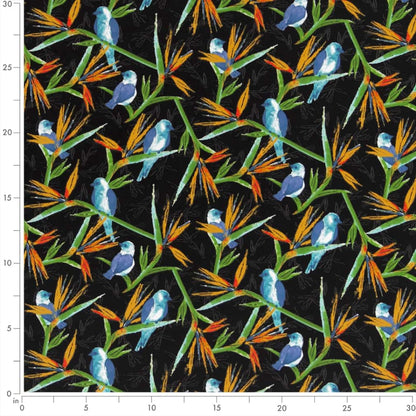 D2754 Leaves,Novelty,Tropical & Botanical Jet Black Charlotte Fabrics