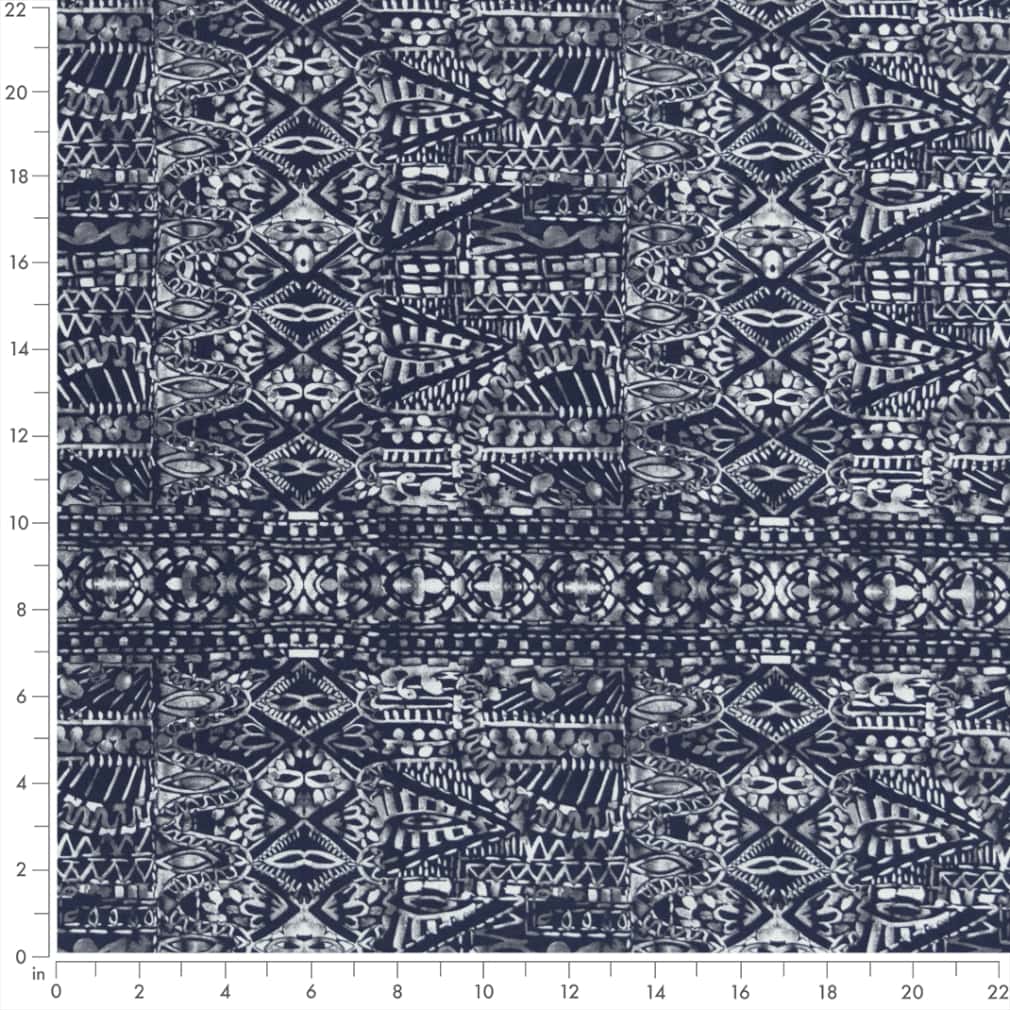 D2755 Abstract & Geometric,Global Midnight Blue Charlotte Fabrics