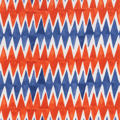 D2758 Abstract & Geometric Fiesta Blue,Orange & Rust Charlotte Fabrics