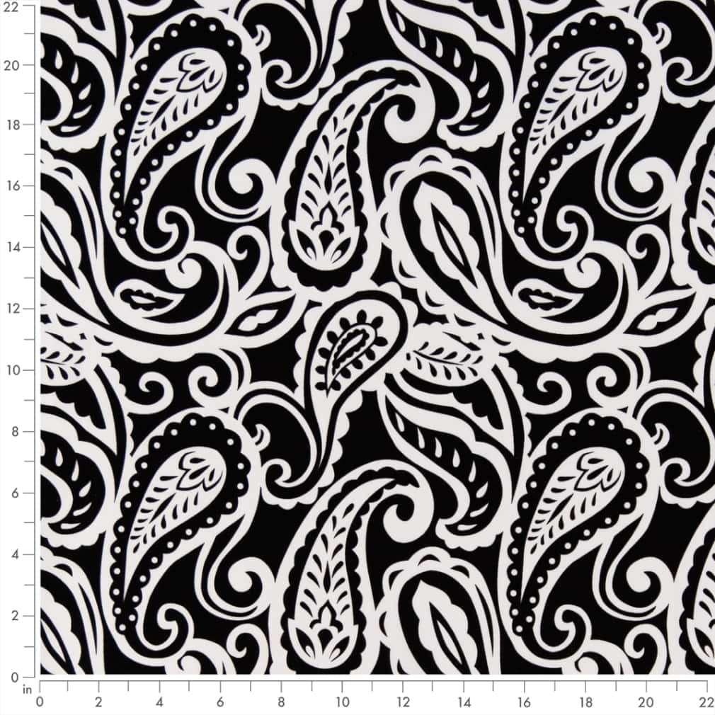 D2759 Paisley Raven Black Charlotte Fabrics