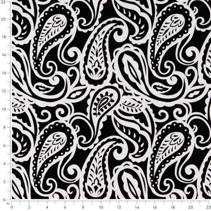 D2759 Paisley Raven Black Charlotte Fabrics