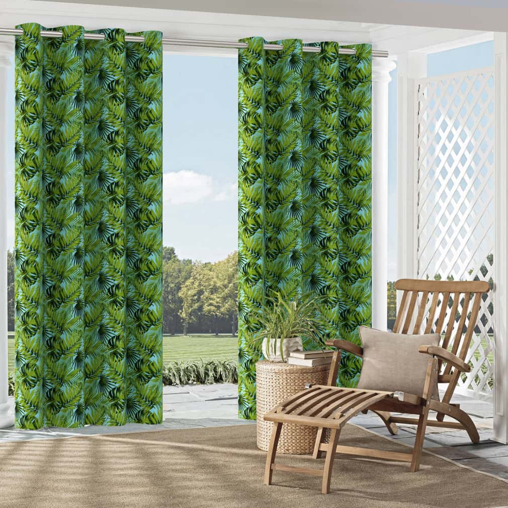 D2765 Leaves,Tropical & Botanical Palm Aqua & Teal,Green Charlotte Fabrics