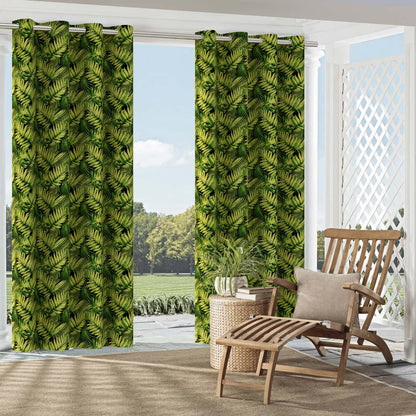D2766 Leaves,Tropical & Botanical Noir Black,Green Charlotte Fabrics