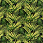 D2766 Leaves,Tropical & Botanical Noir Black,Green Charlotte Fabrics