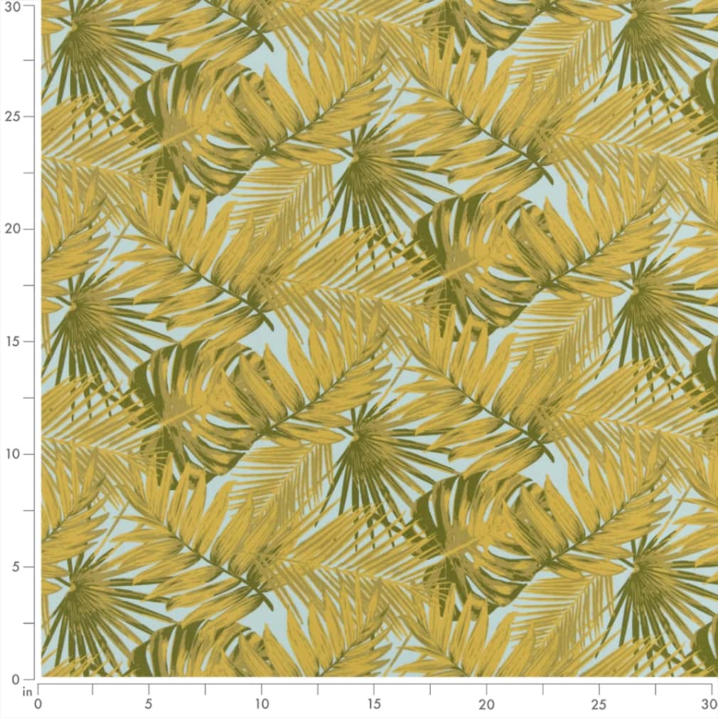 D2767 Leaves,Tropical & Botanical Aqua Aqua & Teal,Green Charlotte Fabrics