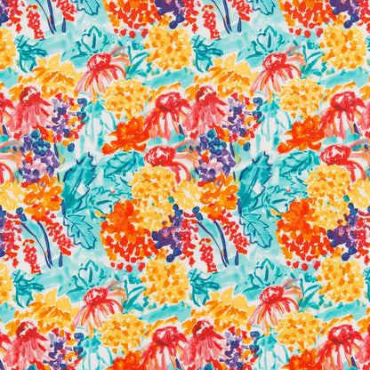 D2768 Floral Summer Aqua & Teal,Orange & Rust,Red & Burgundy Charlotte Fabrics