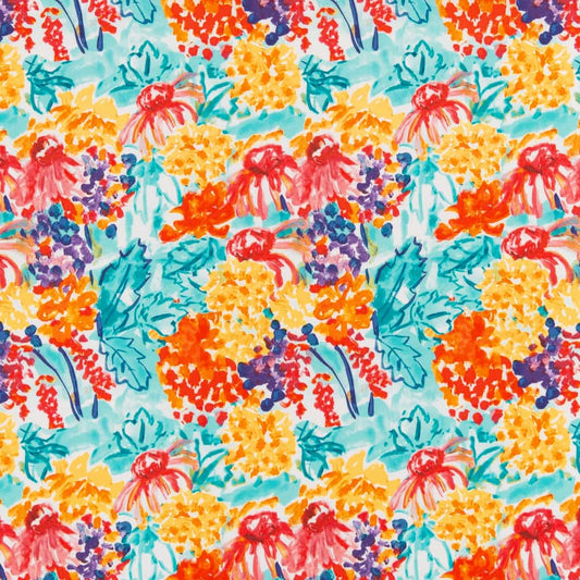 D2768 Floral Summer Aqua & Teal,Orange & Rust,Red & Burgundy Charlotte Fabrics