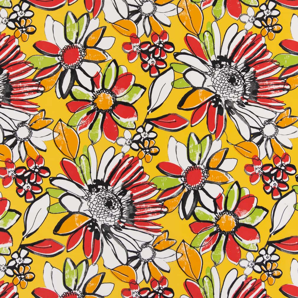 D2769 Floral Canary Gold & Yellow Charlotte Fabrics